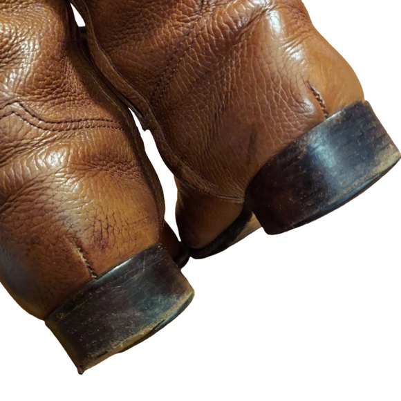 Tory Burch Jolie Brown Pebbled Leather Riding Boots - Picture 10 of 16